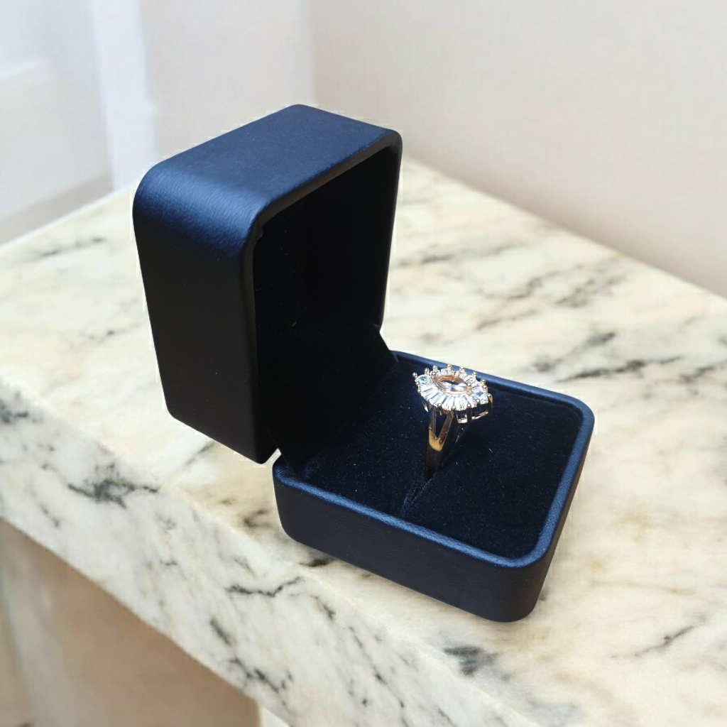 Oval Cut Gold Plated Ring