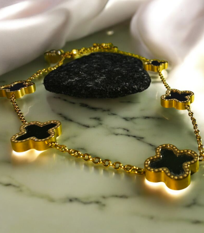 Black Clover Gold Plated Pendant