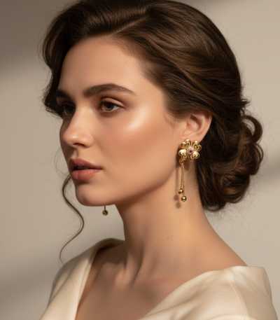 Luxury Floral Gold Plated Earrings