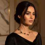 Luxury Black Clover Gold Plated Necklace